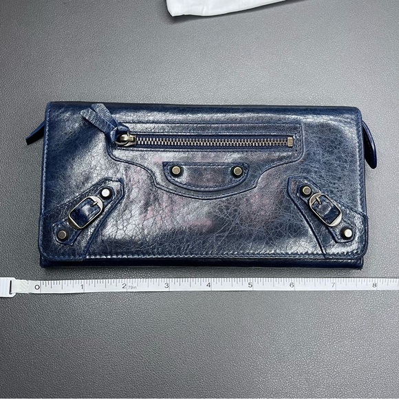 Balenciaga Navy Blue Leather Wallet With Dustbag - Picture 6 of 16